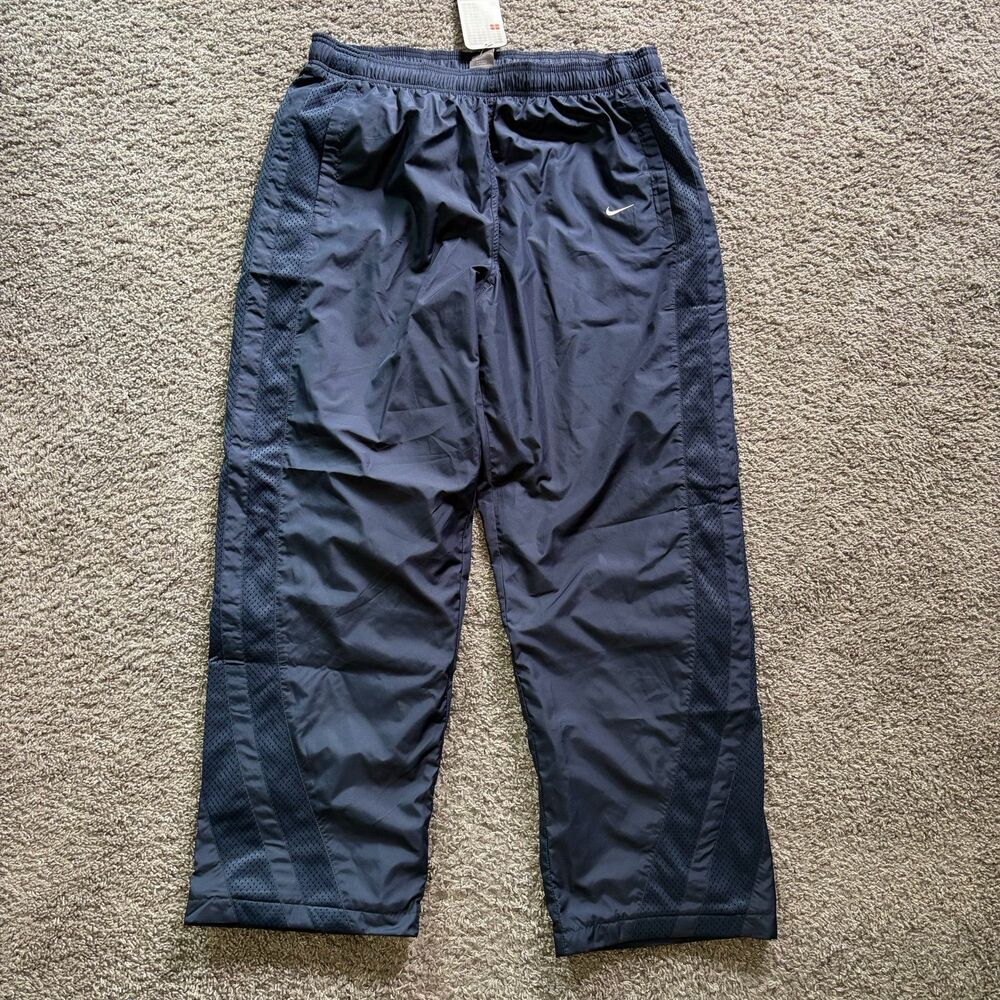 NEW Vintage Y2K Nike Windbreaker Track Pants Sweatpants Baggy Navy Blue Men’s XL
